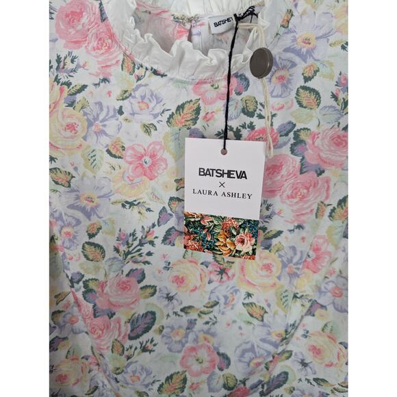Batsheva X Laura Ashley Spring Prairie Blouse Floral Print Ruffle Cropped 8 NWT - Picture 6 of 12